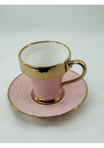 Tutku 2 Kişilik Porselen Nescafe Fincanı Pembe Renk Pembe