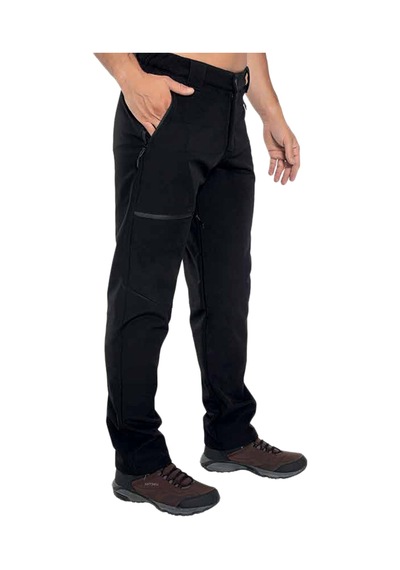 Crozwise Softshell Siyah Kışlık Polarlı Outdoor Pantolon - 2228-10