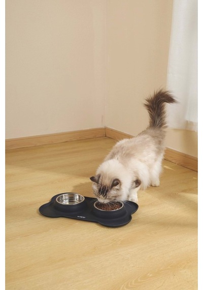 60530699 M-pets Duet Sılıcone Mat Mama Kabı Black 2x200ml