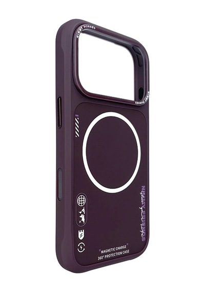 İphone 18 Pro Max Uyumlu Magsafe Özellikli Grafik Tasarımlı Kılıf Vişne