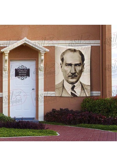 Sivil Gazi Mustafa Kemal Atatürk - Portre - Takım Elbiseli Modern Atatürk Poster Bayrak 100x150 Cm 1