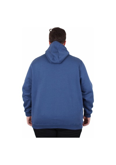 Moc Grande Mocgrande Büyük Beden Erkek Basic Sweat Kapüşonlu 11700 Indıgo Indigo