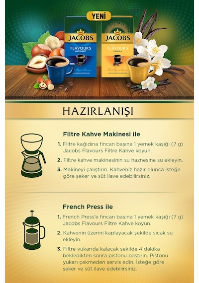 Jacobs Flavours Vanilya Aromalı Filtre Kahve 4 x 250 G