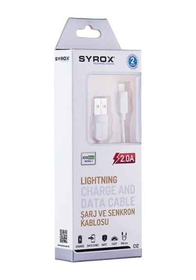 Syrox C12 Apple Uyumlu iPhone Şarj Kablosu