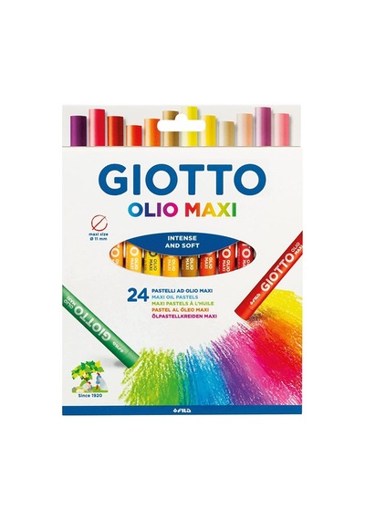 Giotto 24 Renk Yağlı Pastel Boya Seti 7 Cm Uzunlukta 10 Mm Çapında Yumuşak Kullanım Karışık