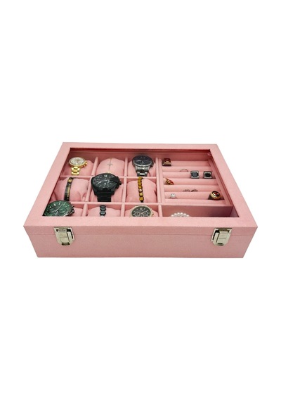 Saat Bileklik Ve Takı Kutusu Pembe Spesiyal Pembe