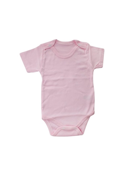 Bebegen Kız Bebek Çıtçıtlı Pembe Kısa Kol Body Zıbın Çok Renkli