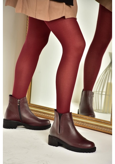 Fox Shoes J654011903 Bordo Hakiki Deri Kadın Bot Bordo-hakiki Deri Bordo