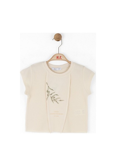 Xo Kids Kız Çocuk Tişort 4-8 Yaş 38510 Krem - Yeşil