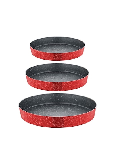 N30 Ultra Lüks 30cm Yuvarlak Granit Fırın Tepsisi İçi 4 Kat Teflon Granit Dışı Silikon Kaplı Tava Diğer