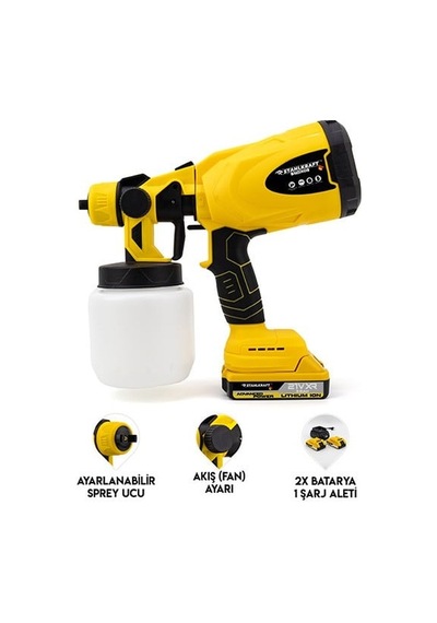 Stahlkraft STH 5310 S 21V Profesyonel Elektrikli Akülü Sprey Boya ve Zirai İlaçlama Tabancası