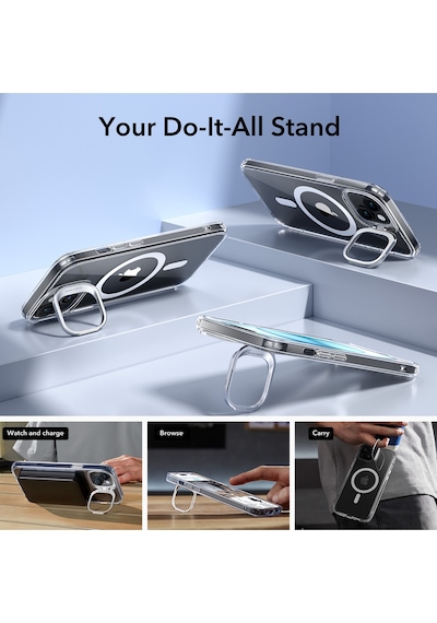 Esr Apple Uyumlu iPhone 15 Halolock Mag Safe Classic Hybrid Silikon Kılıf Şeffaf Şeffaf