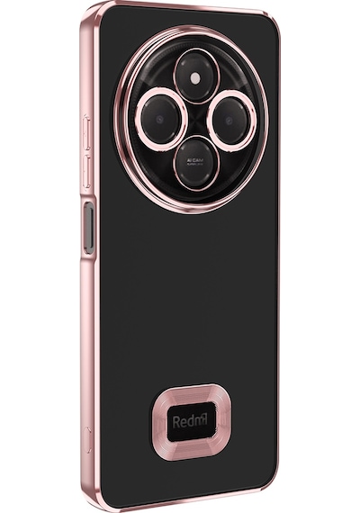 Xiaomi Redmi 14c 4g Kılıf Kamera Korumalı Logo Gösteren Zore Omega Kapak Rose Gold