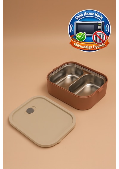 Tier - 2 Katlı Sızdırmaz Kapaklı Lunchbox 1000 Ml Pembe