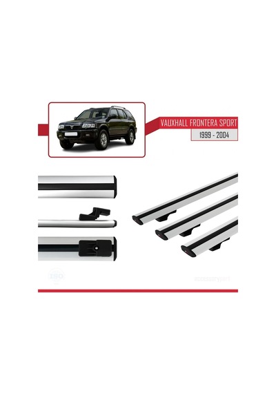Vauxhall Frontera Sport 1999-2004 Arası İle Uyumlu Basic Model Ara Atkı Tavan Barı Gri 3 Adet