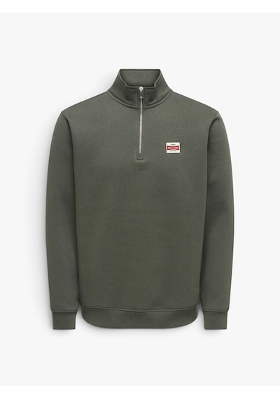 Only & Sons Onsdawson Reg Ls Half Zıp Hıgh Neck Vd Erkek Gri - 22039036