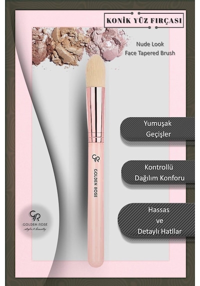 Golden Rose Face Tapered Brush Nude