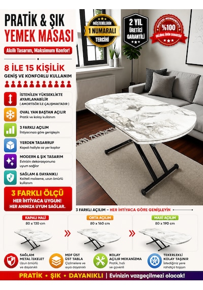 Oval Yan Baştan Açılır Akıllı Masa Üst Tabla Mdf Yüksekliği Ayarlanabilir Pratik Siyah Mekanizmalı Beyaz Mermer Oval Yan Baştan Açılır Akıllı Masa Üst Tabla Mdf Yüksekliği Ayarlanabilir Pratik Siyah Mekanizmalı Beyaz Mermer