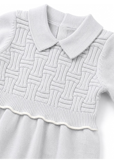 Babyhola Unisex Triko Patikli Bebek Tulum 5603 Mavi