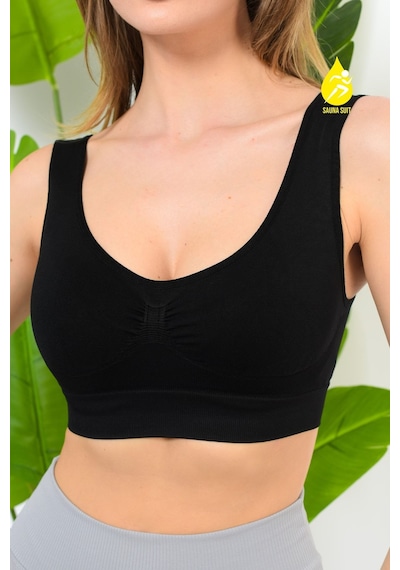 Sh Mağazacılık Kadın Modal Crop Top Büstiyer Toparlayıcı Kalın Askılı Seamless Dikişsiz Örme Bustiyer