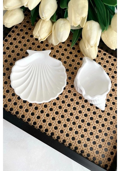 Bernami Mumluk Şamdanpinterest 2'li Beyaz Taş Tozu Deniz Kabuğu Ve Istiridye Set Diğer
