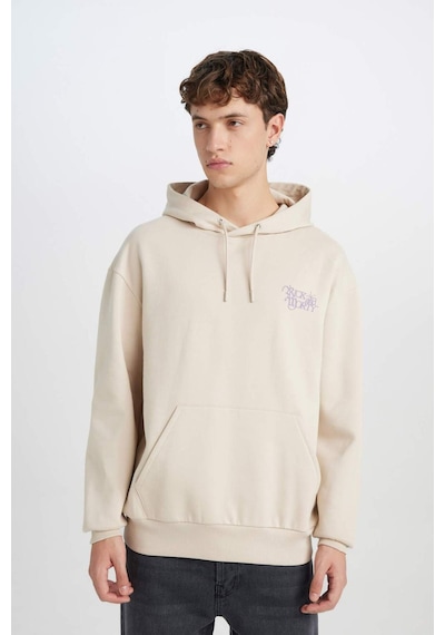 Defacto Rick And Morty Boxy Fit Kapüşonlu Baskılı Sweatshirt D6770ax25spbg702 Bej-bg702