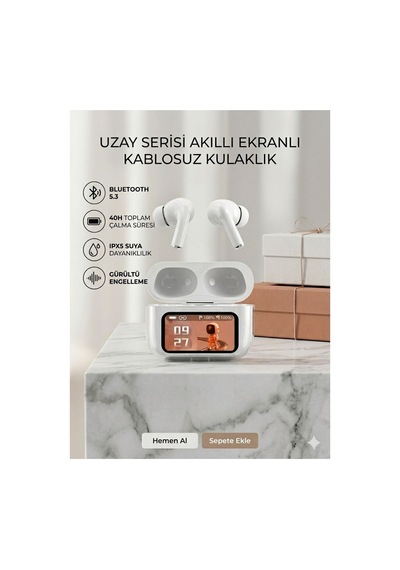Air Pro 2 Anc Dokunmatik Ekranlı Bluetooth Kulaklık İos Android Tüm Telefonlara Uyumlu Kulaklık Beyaz - 727036276
