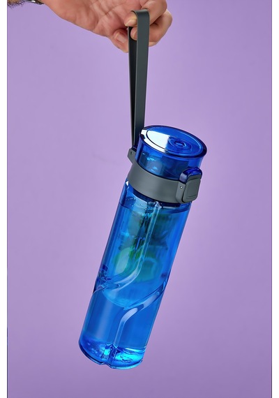 800 Ml Detoks Su Matarası Suluk Pipetli , Bpa Sız, Kilitli Ve Sızdırmaz Kapak - Mavi MAvi
