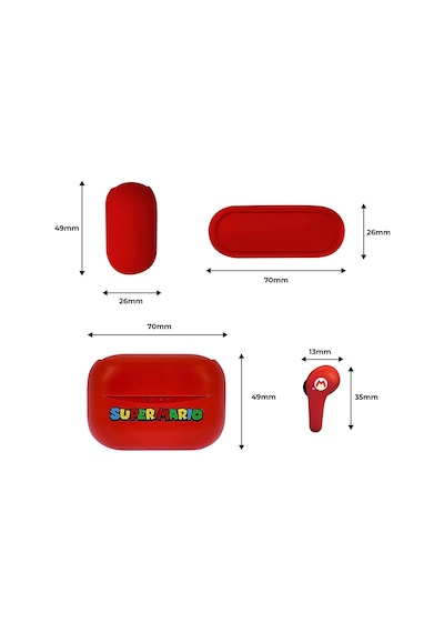 Nintendo Super Mario Kablosuz Kulaklık Earpods Lisanslı Şarj Kutu