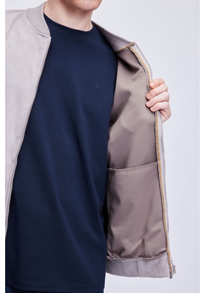 Hatemoğlu Gri Regular Fit Bomber Yaka Mevsimlik Mont 35123023d003 Ag1 Gri