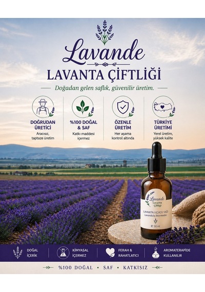 Lavande Lavanta Çiftliği Lavanta Yağı L. İntermedia Cam Damlalıklı 50 ML