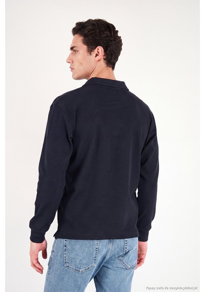 Buratti Pamuklu Düğmeli Polo Yaka Sweat Erkek Polo Yaka Sweat 5905838 Lacivert