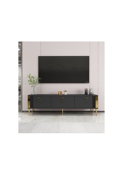 Terra 150 Cm Tv Ünitesi Tv Sehpası Antrasit-altın Antrasit-altın