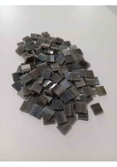 Antrasit Kare Vitray Cam Mozaik Taşı - Sanatsal Mozaik İçin Yaklaşık 10 X 10 Mm