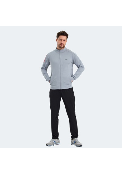 Slazenger RARELY Erkek Fermuarlı Dik Yaka Cepli Gri Eşofman Takımı