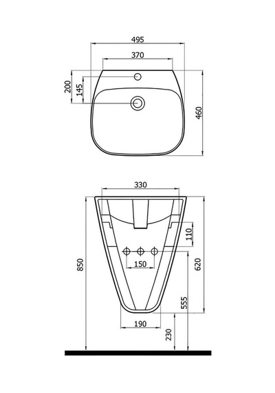 Newarc 3818 Mono Monoblok Lavabo