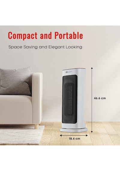 Puremate Seramik Kule Fanlı Isıtıcı, 2 Isı Ayarlı 2000w Taşınabilir Elektrikli Isıtıcı