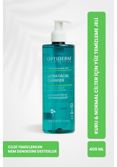 Optiderm Yüz Ve Cilt Temizleme Jeli Kuru Ve Normal Ciltler 400 Ml