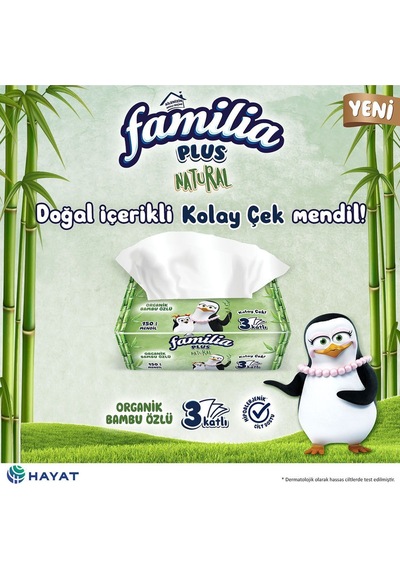 Familia 2700 Adet 18paket Plus Natural Çek Al Mendil 150li 18 Paket X 150 Yaprak