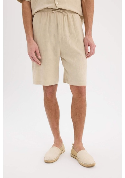DeFacto %100 Pamuk Relax Fit Müslin Cepli Basic Düz Bermuda Şort C7589AX25SMBG695