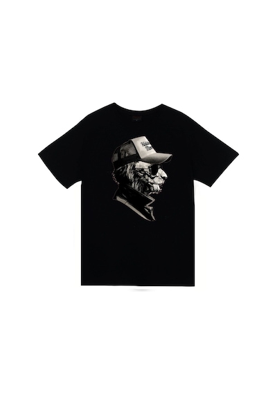 Stoned&Fame Siyah Aslan Baskılı T-shirt SIYAH