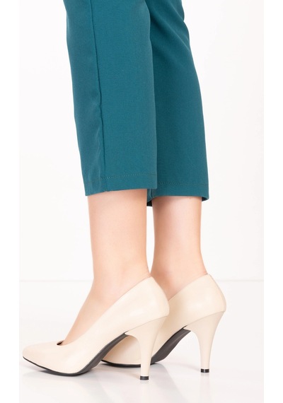 Gondol Hakiki Deri Stiletto-vdt.25 Krem