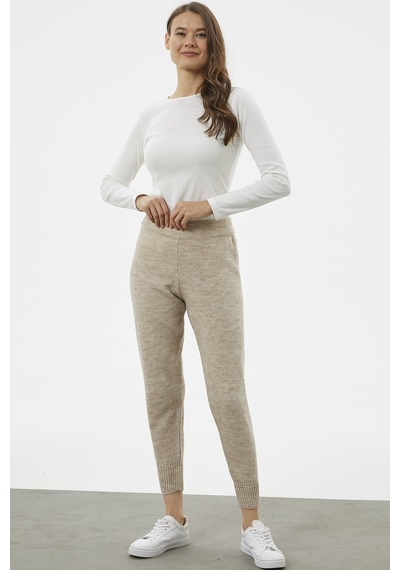 Sementa Jogger Rahat Kalıp Triko Pantolon - Bej 001