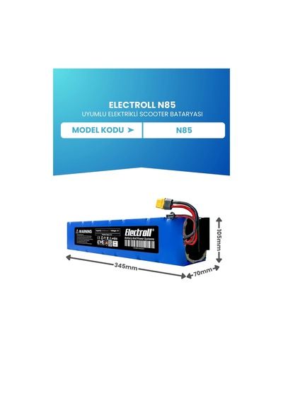 Electroll N85 Uyumlu Batarya Orijinal Kapasite 48v 20.000mah Elektrikli Scooter Bataryası Çok Renkli