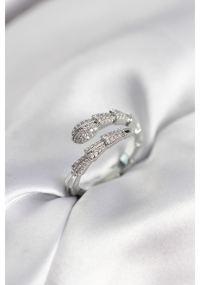 Gümüş Renk Zirkon Taşlı Yılan Model Kadın Yüzük Çok Renkli 82771252