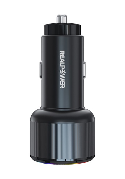 Realpower 38w Hızlı Araç Şarjı + Type-c Den Lightning Kablo Rp-cc38w Siyah