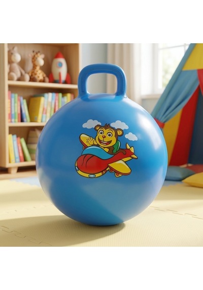 Nk Spor 55 Cm Lacivert Zıp Zıp Pilates Topu - Tutma Saplı Zıplama Topu - Çocuk Ve Yetişkin Için Kondisyon Topu-kulplu Egzersiz Ve Oyun Topu Anti-burst