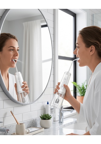 Kablosuz Ağız Duşu 320 Ml Su Tanklı Ipx7 Su Geçirmez Uczzzamf11ağızduşubeyaz-2 Ağız Kokusu Önleyici
