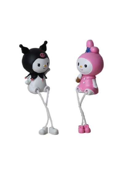 My Melody Kuromi Ayakları Sallanan 2'li Biblo Seti Dekoratif Ürün Ofis Yeni Yıl Doğum Günü Hediyesi 20 Cm