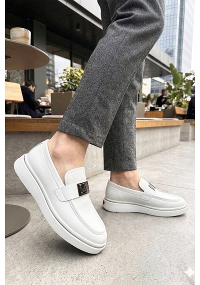 Marcomen Erkek Rugan Casual Ayakkabı 23251 Beyaz